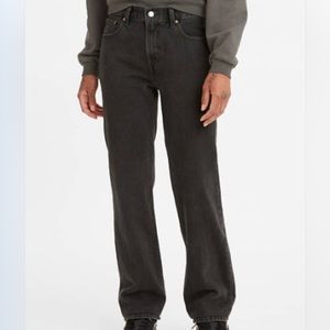 Levis Black Low Pro Straight Jeans